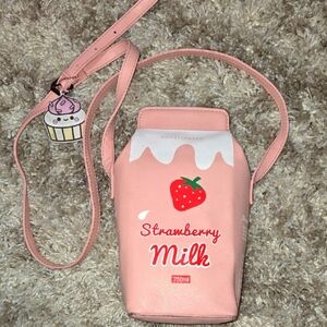 Strawberry Milk Carton Crossbody Bag